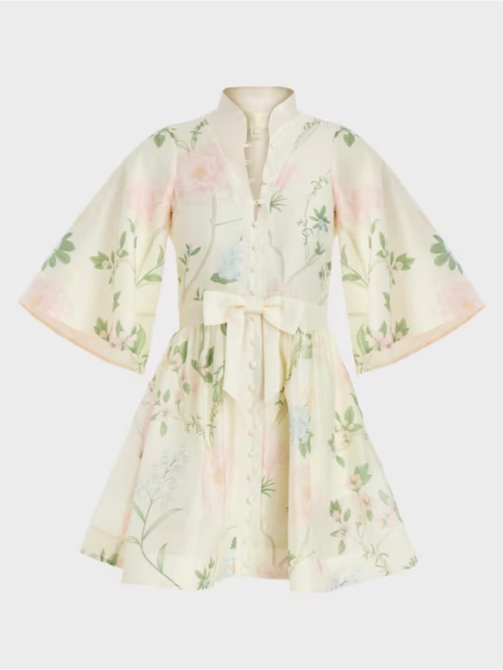 Mestiza New York Carmen Floral Bow Mini Dress Pastel Linen size 2